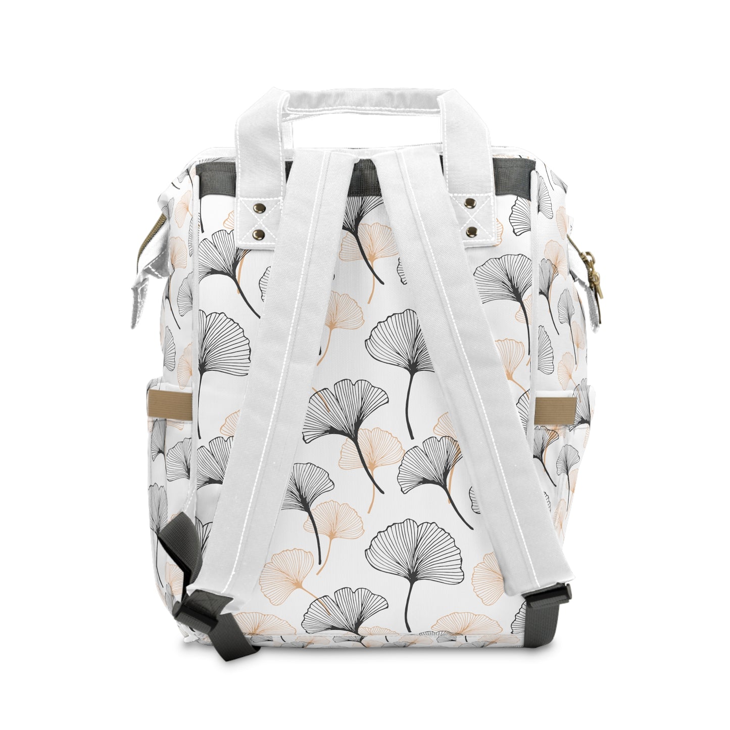 Black and Yellow Ginkgo leaves on Multifunctional Diaper Backpack