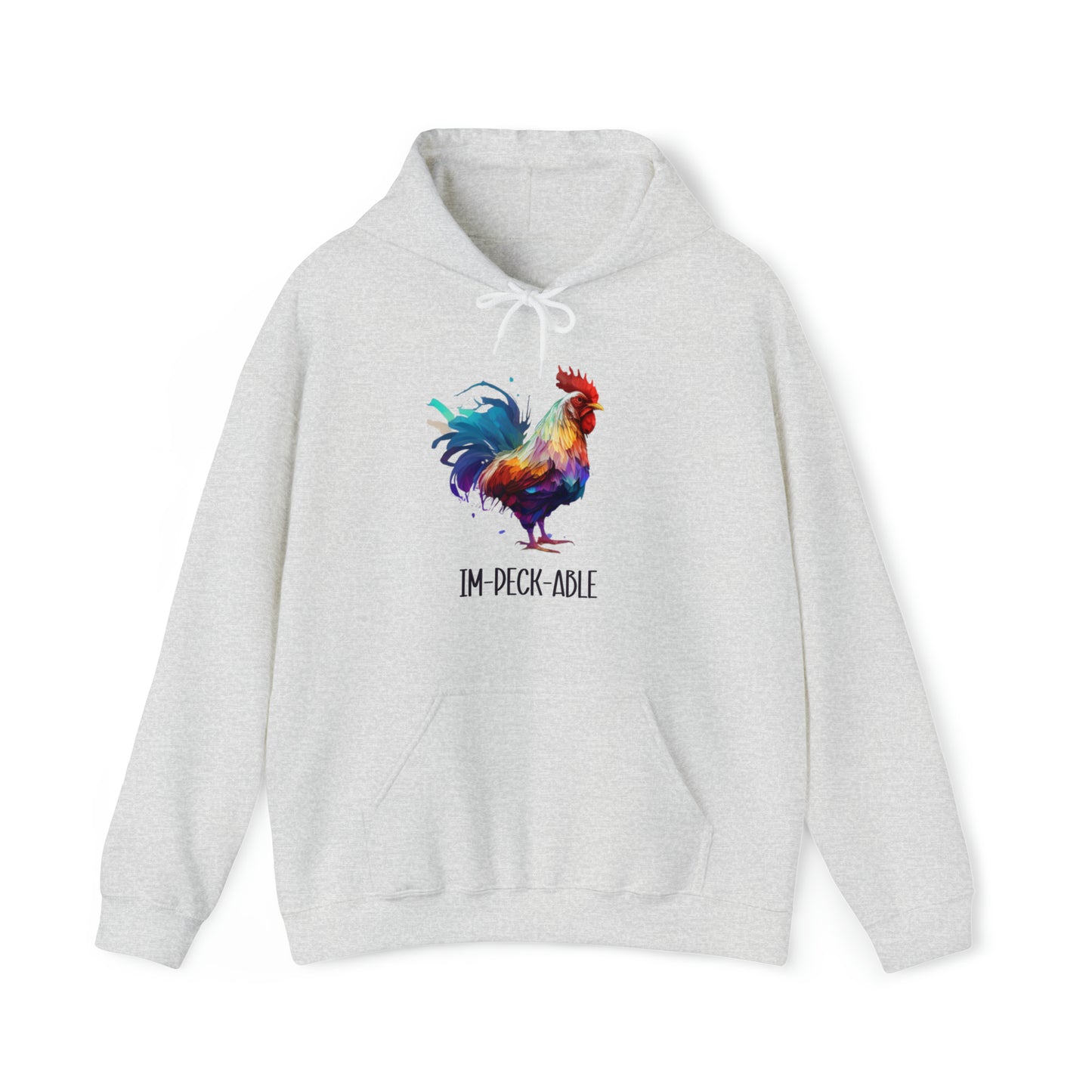 Im-peck-able Watercolor Chicken Hooded Sweatshirt, Vintage Vibes, Chicken Lovers, Pink Chicken Hoodie, Chicken Mom Shirt, Funny Chicken Gift