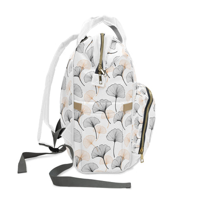 Black and Yellow Ginkgo leaves on Multifunctional Diaper Backpack