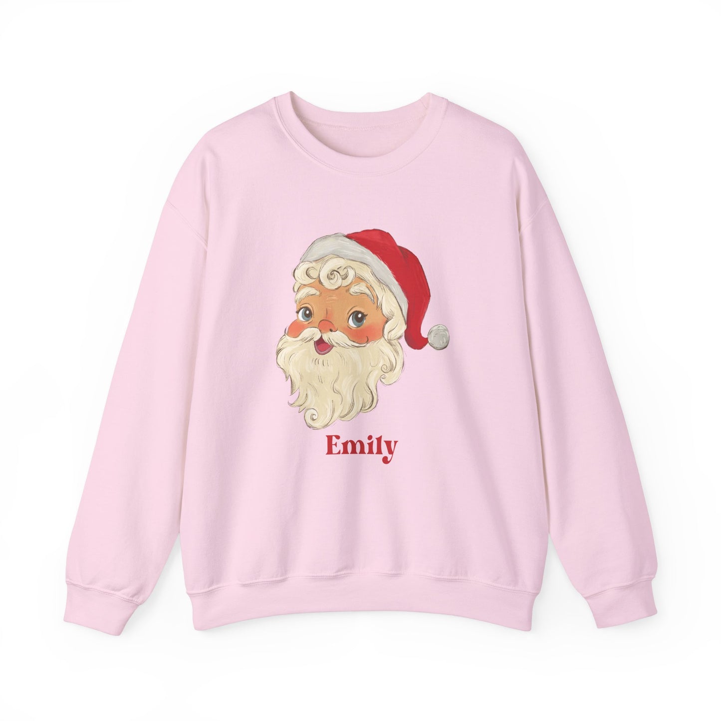 Retro Santa Personalized Sweatshirt, Christmas Winter Pullover, Custom Name