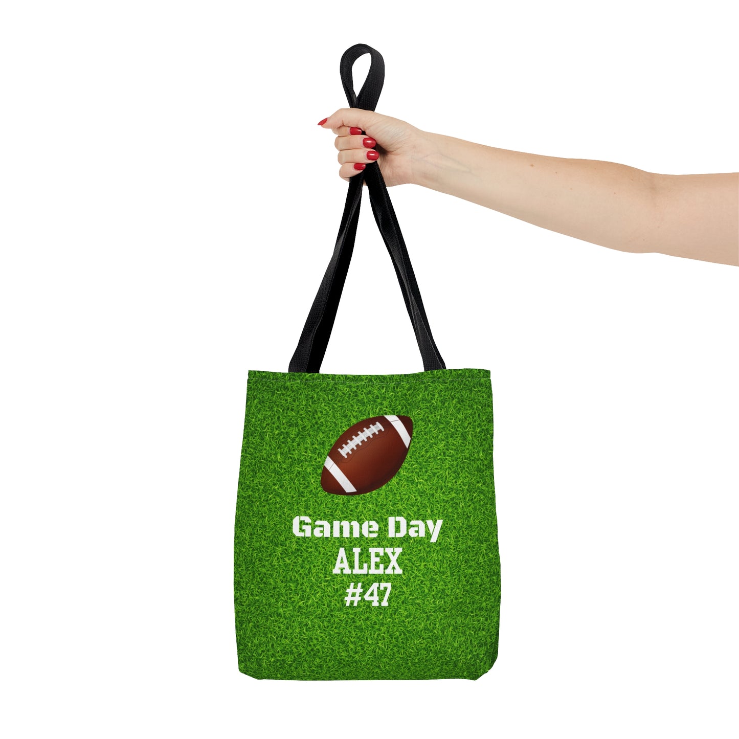 Game Day Personalize Name Football Tote Bag Customize name and number tote Gift bag Custom Football Game Day Tote Bag