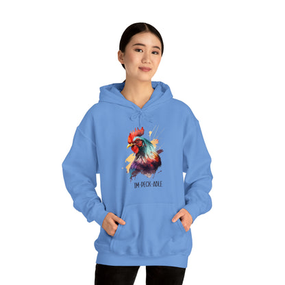 Im-peck-able Watercolor Chicken Hooded Sweatshirt, Vintage Vibes, Chicken Lovers, Pink Chicken Hoodie, Chicken Mom Shirt, Funny Chicken