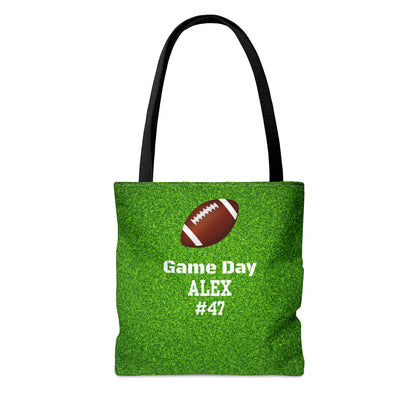 Game Day Personalize Name Football Tote Bag Customize name and number tote Gift bag Custom Football Game Day Tote Bag