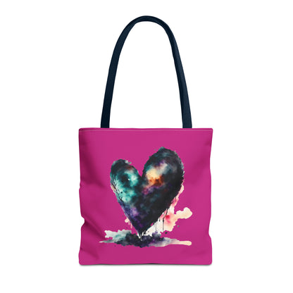 Black Heart Love Valentine Tote Bag