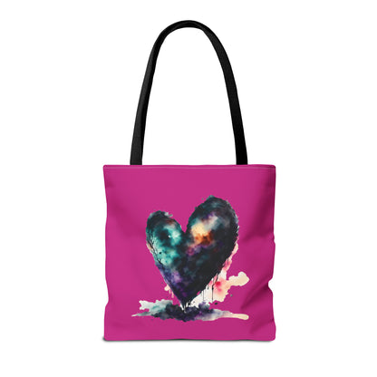 Black Heart Love Valentine Tote Bag