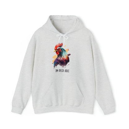Im-peck-able Watercolor Chicken Hooded Sweatshirt, Vintage Vibes, Chicken Lovers, Pink Chicken Hoodie, Chicken Mom Shirt, Funny Chicken