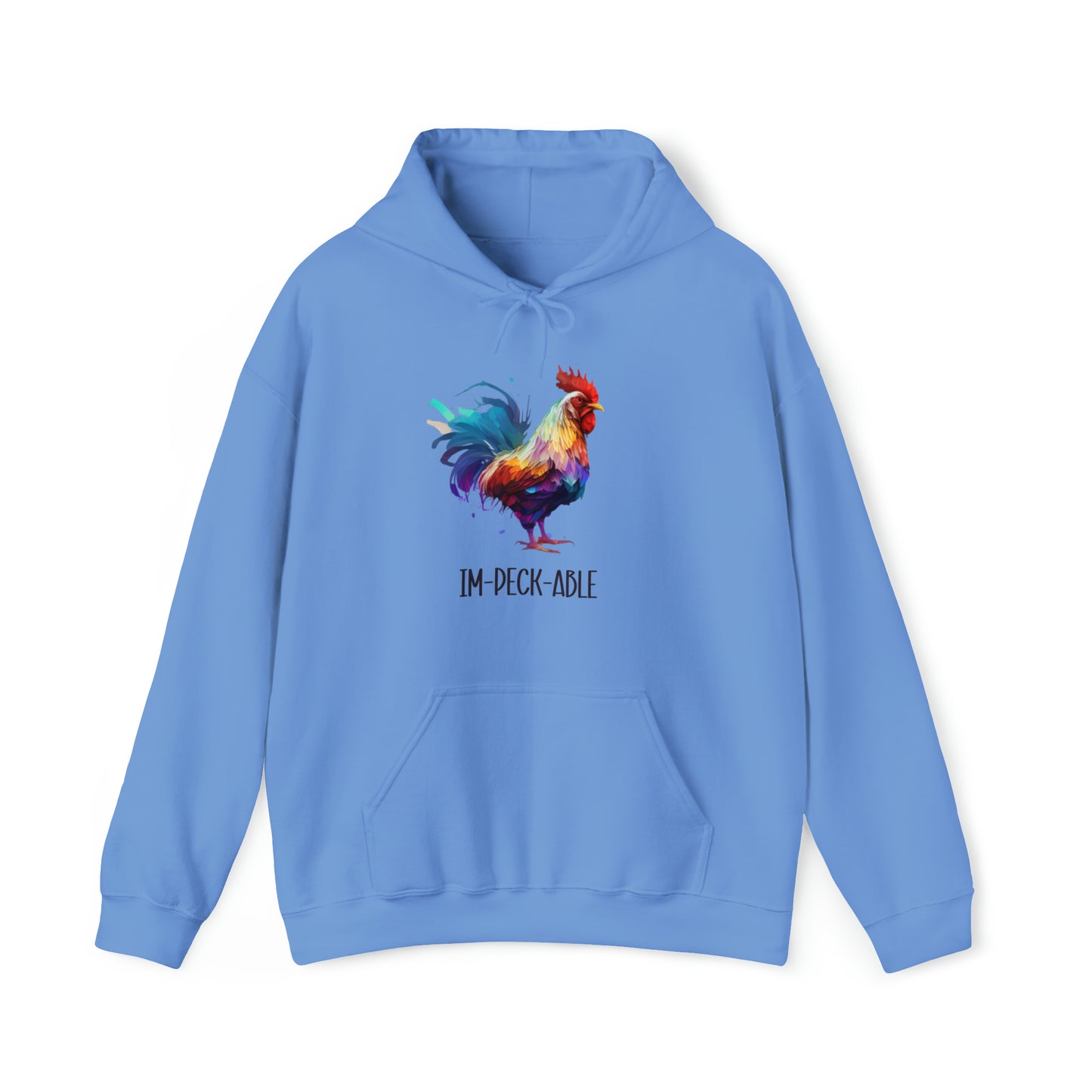 Im-peck-able Watercolor Chicken Hooded Sweatshirt, Vintage Vibes, Chicken Lovers, Pink Chicken Hoodie, Chicken Mom Shirt, Funny Chicken Gift