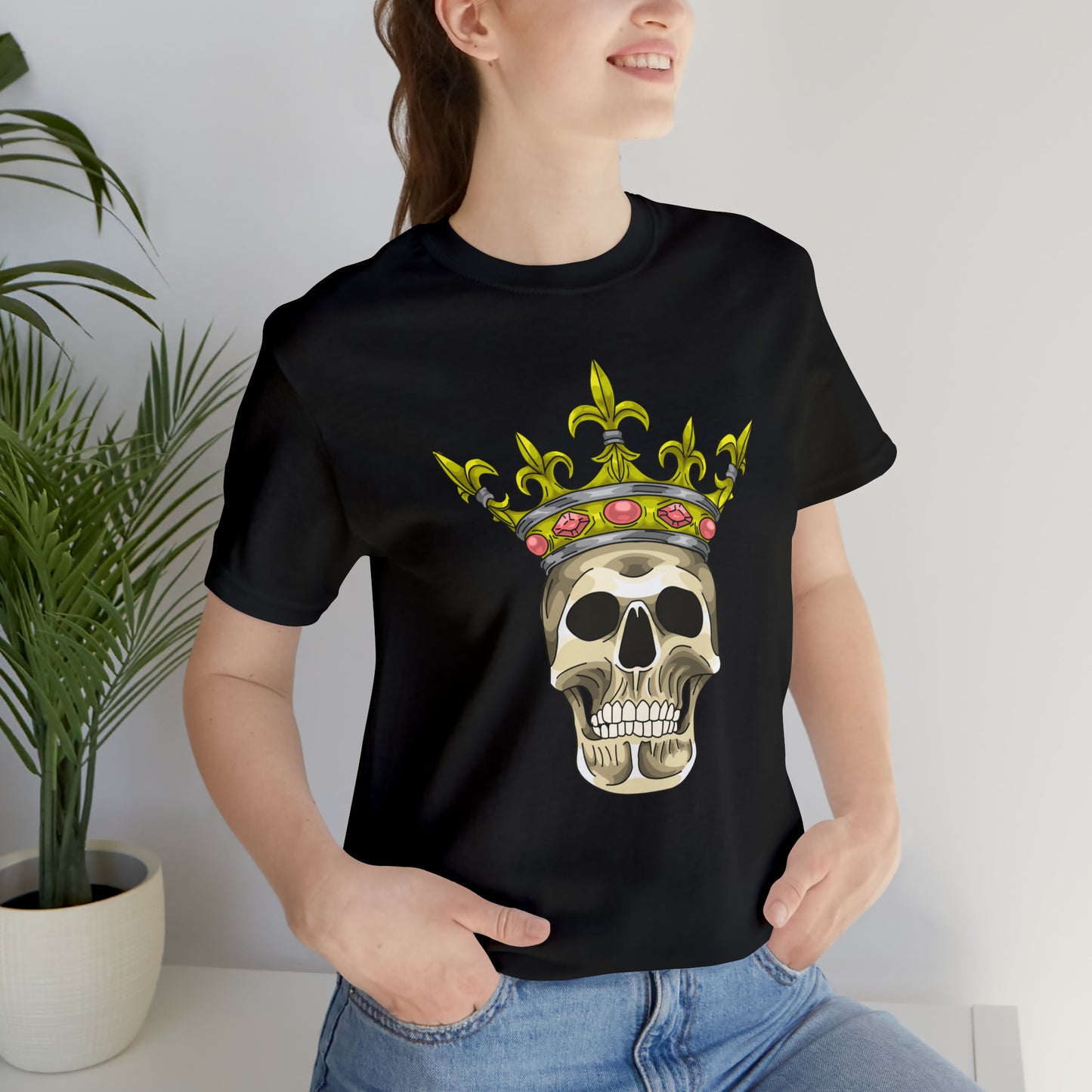 Skull with Crown Halloween T-Shirt, Crowned Skull Shirt, Skull Crown Tee, Skeleton T-Shirt, Skull gift