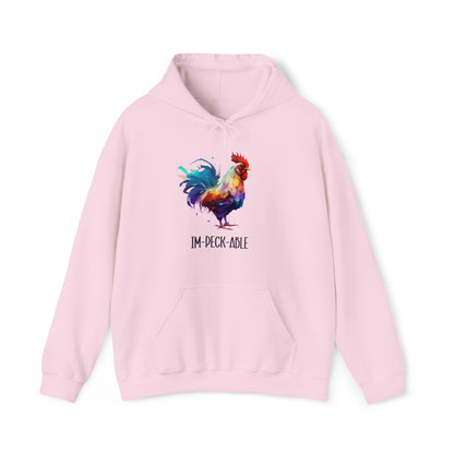 Im-peck-able Watercolor Chicken Hooded Sweatshirt
