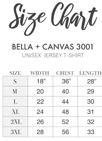 size chart BC3001