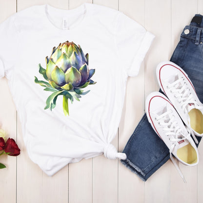 Artichoke Watercolor Vegetable T-Shirt Watercolor print shirt Vegetable tee Artichoke Cottagecore Farmers Market vegetable Artichoke