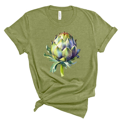 Artichoke Watercolor Vegetable T-Shirt Watercolor print shirt Vegetable tee Artichoke Cottagecore Farmers Market vegetable Artichoke