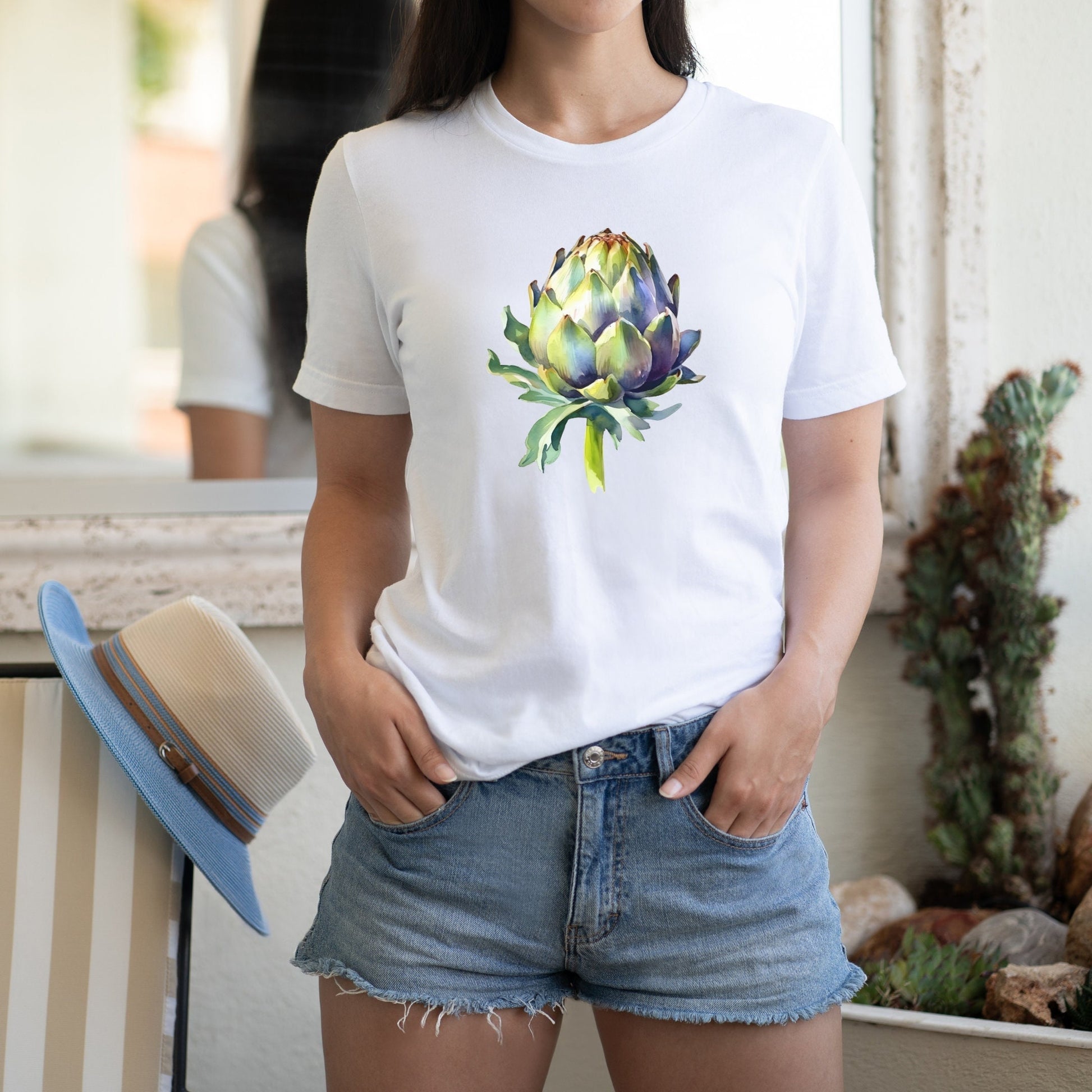 Artichoke Watercolor Vegetable T-Shirt Watercolor print shirt Vegetable tee Artichoke Cottagecore Farmers Market vegetable Artichoke