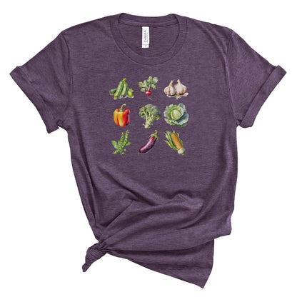 Farmers Market Vegetable T-Shirt, Vegan Shirt, Veggie Lover t-shirt, Farmers market tee, vegetable watercolor print