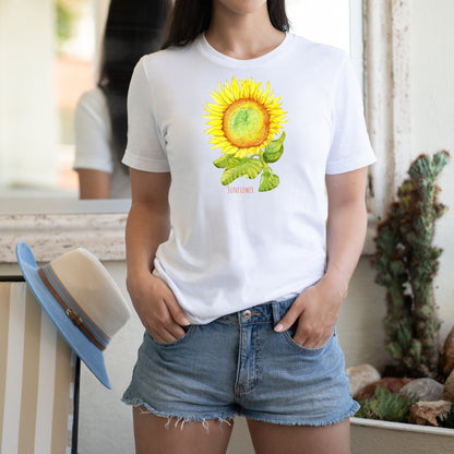 Sunflower watercolor print T-Shirt, Watercolor Sunflower Shirt Flower lover Gift Plant Lady Shirt