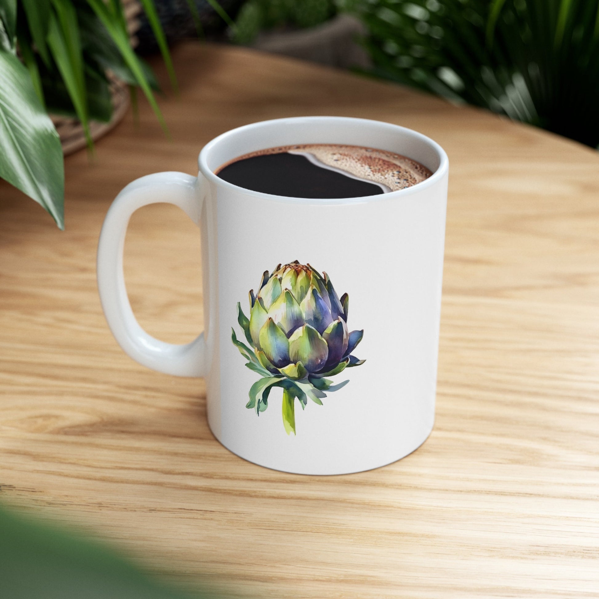 Watercolor Artichoke Mug, Artichoke Coffee Cup