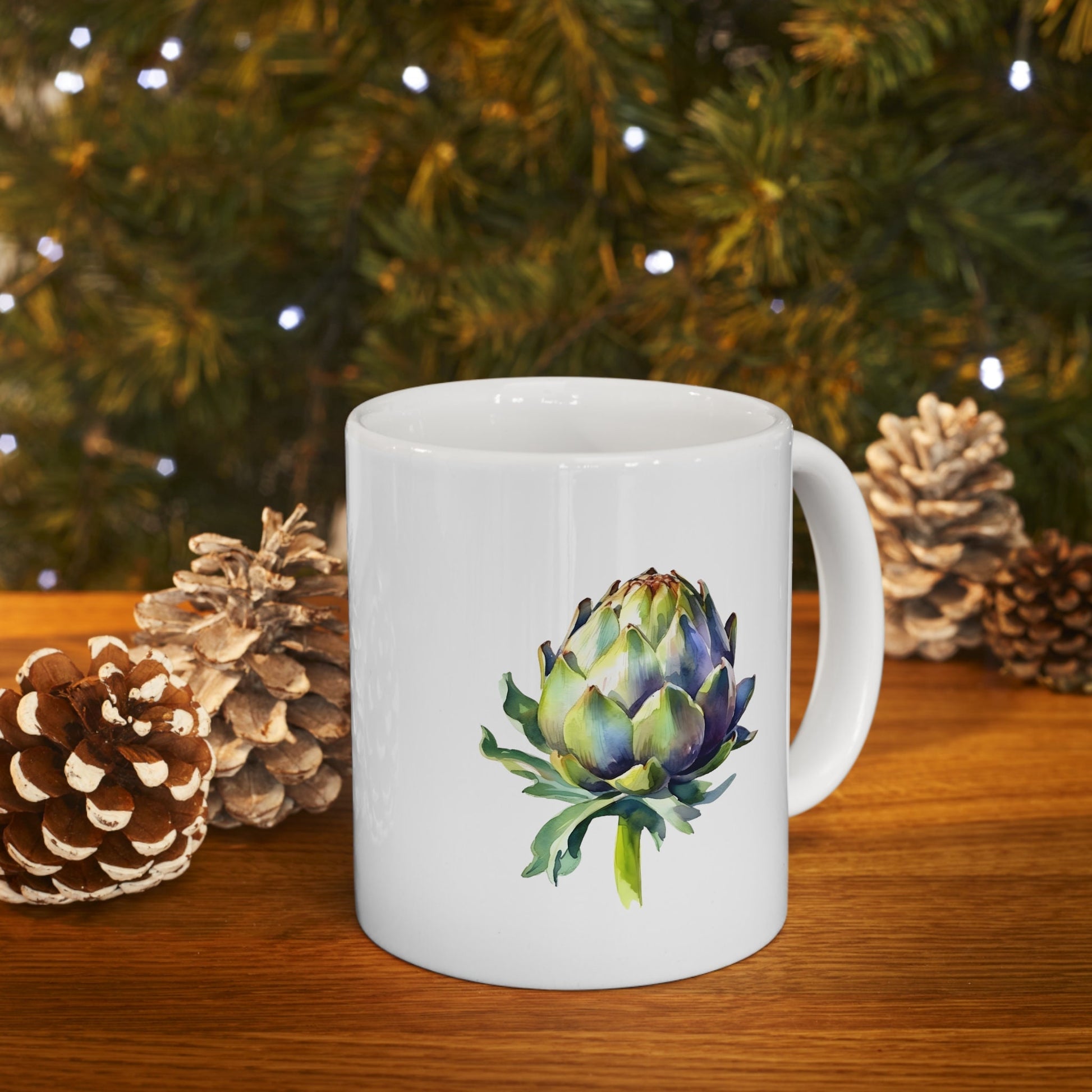 Watercolor Artichoke Mug, Artichoke Coffee Cup