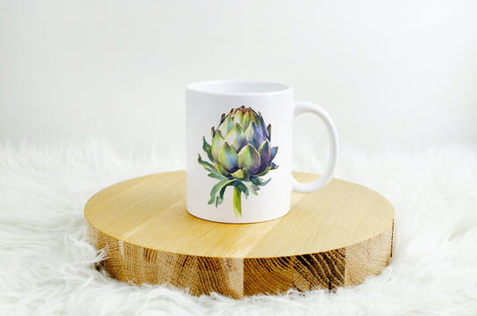 Watercolor Artichoke Mug, Artichoke Coffee Cup