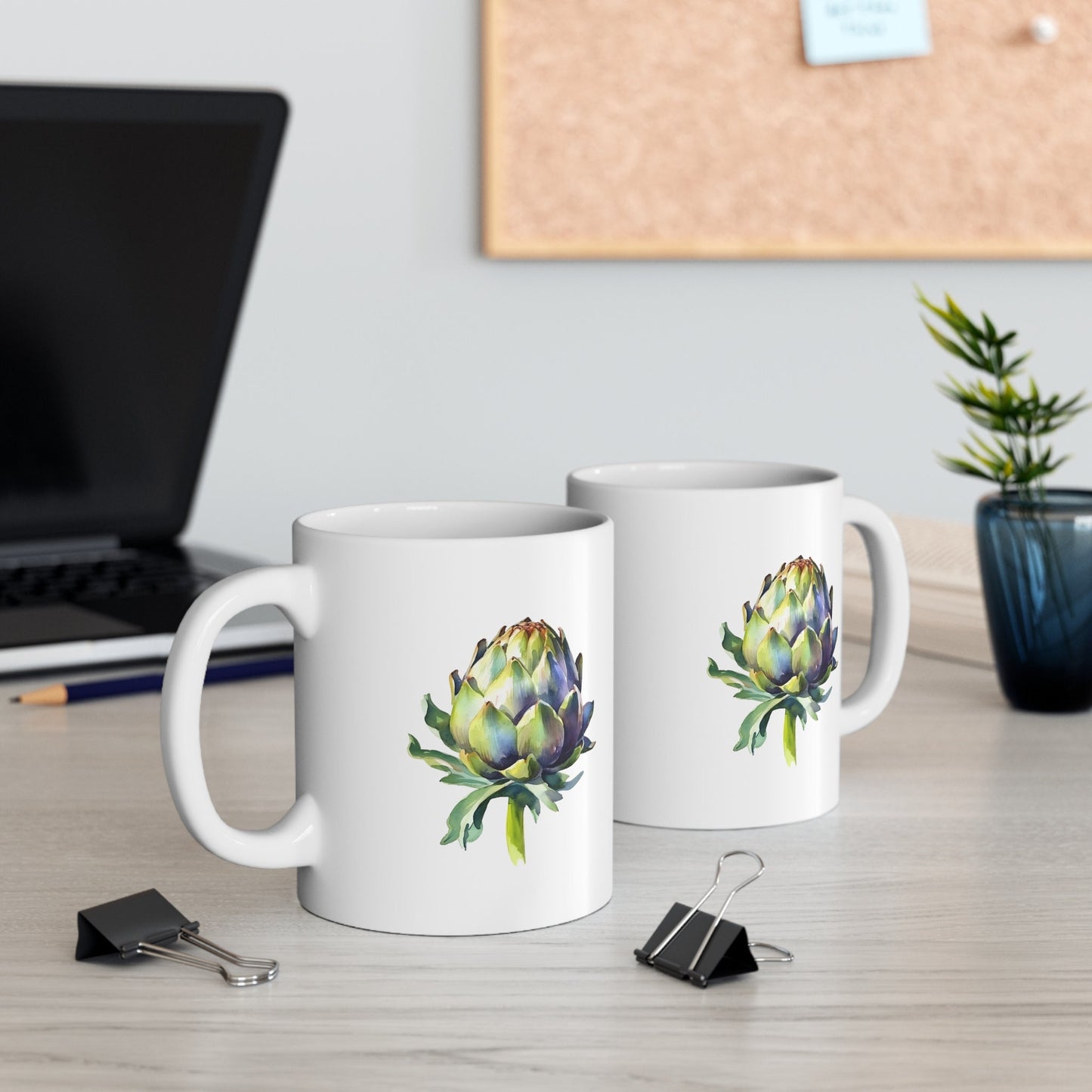 Watercolor Artichoke Mug, Artichoke Coffee Cup