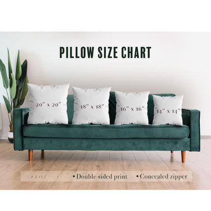 Square Pillow size chart