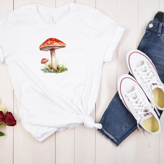 Magical Mushroom T-Shirt Real Mushroom Watercolor print shirt mushroom Shirt Foodie Shirt vegetable shirt cottagecore tee for fungi lover