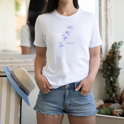 Coquette Bluebell Flowers Watercolor Print T-Shirt Plant lover Gift Plant Lady Shirt Garden Mom Shirt coquette shirt coquette clothing