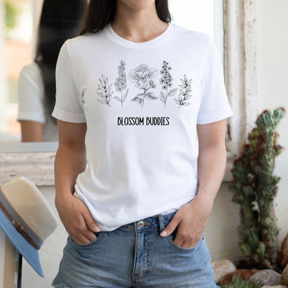 Blossom Buddies Botanical Gardening TShirt botanical tshirt fairycore shirt garden mom shirt wildflower shirt gift for mom