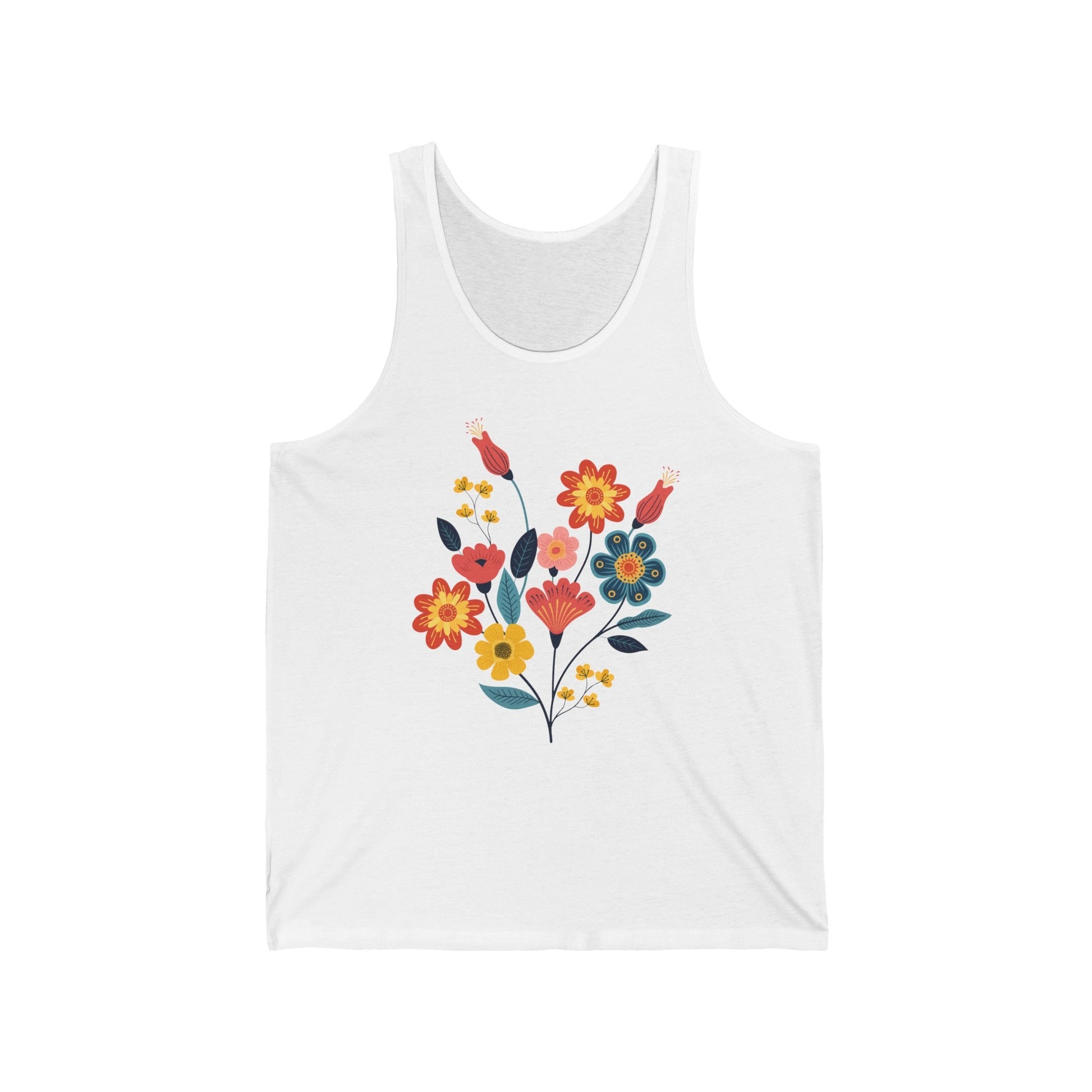 Floral Design Tank Top for Women - Stylish Sleeveless Flower Print Summer Top - Casual and Comfortable - Perfect for Layering