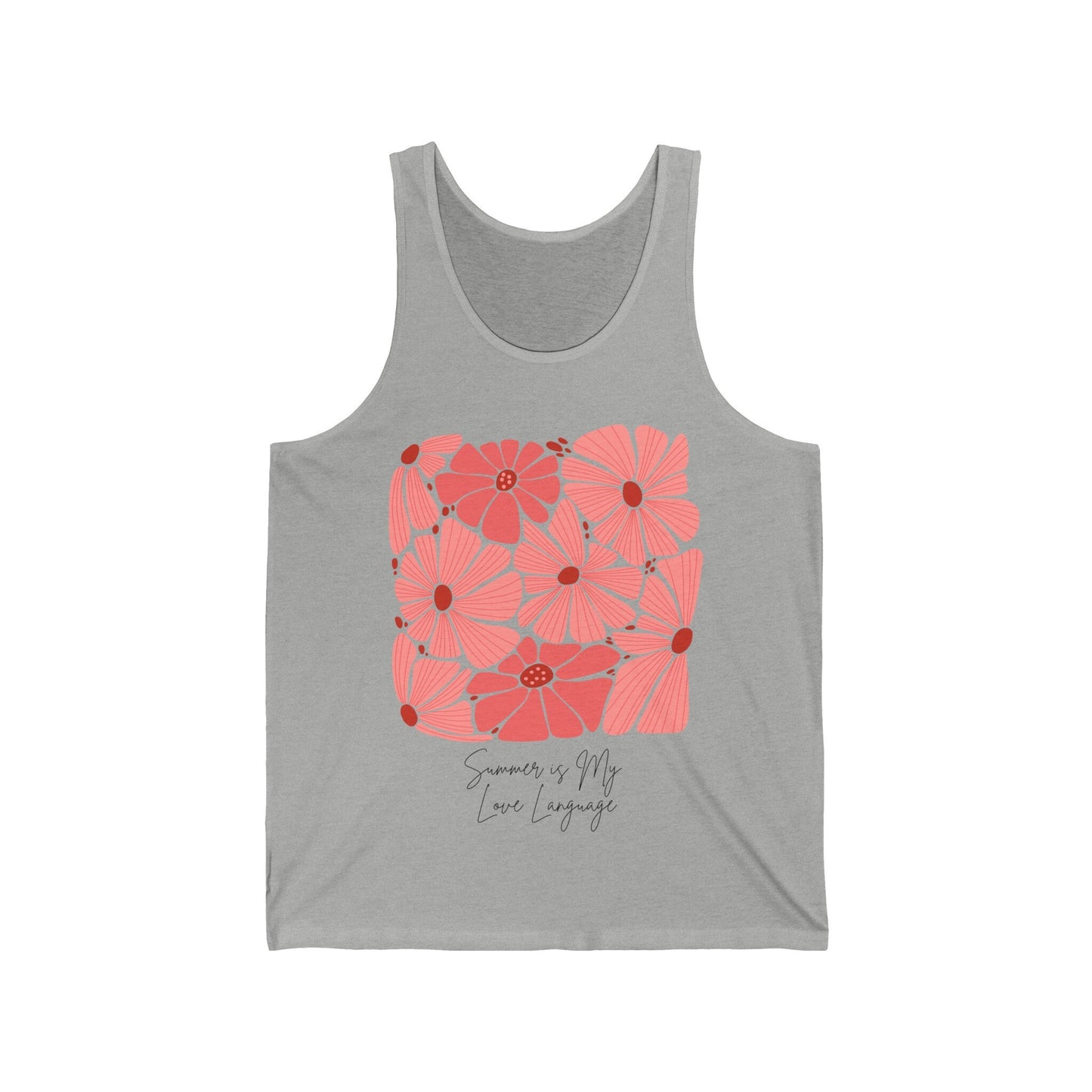 Summer is My Love Language Floral Design Tank Top for Women Stylish Sleeveless Flower Print Summer Top Casual Comfortable