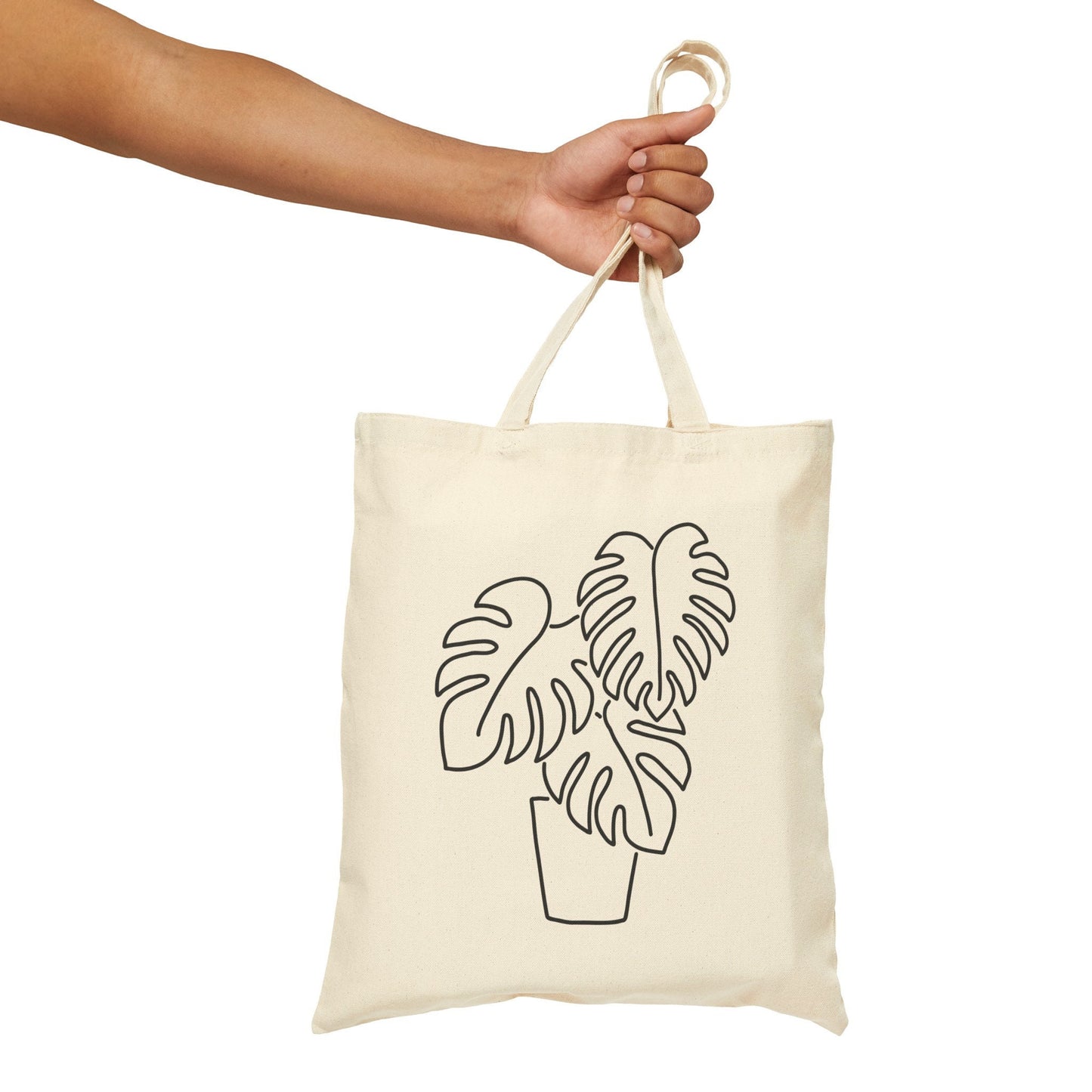 Monstera Plant Cotton Canvas Tote Bag green plant house plant monstera grocery bag monstera plant mom plant lady