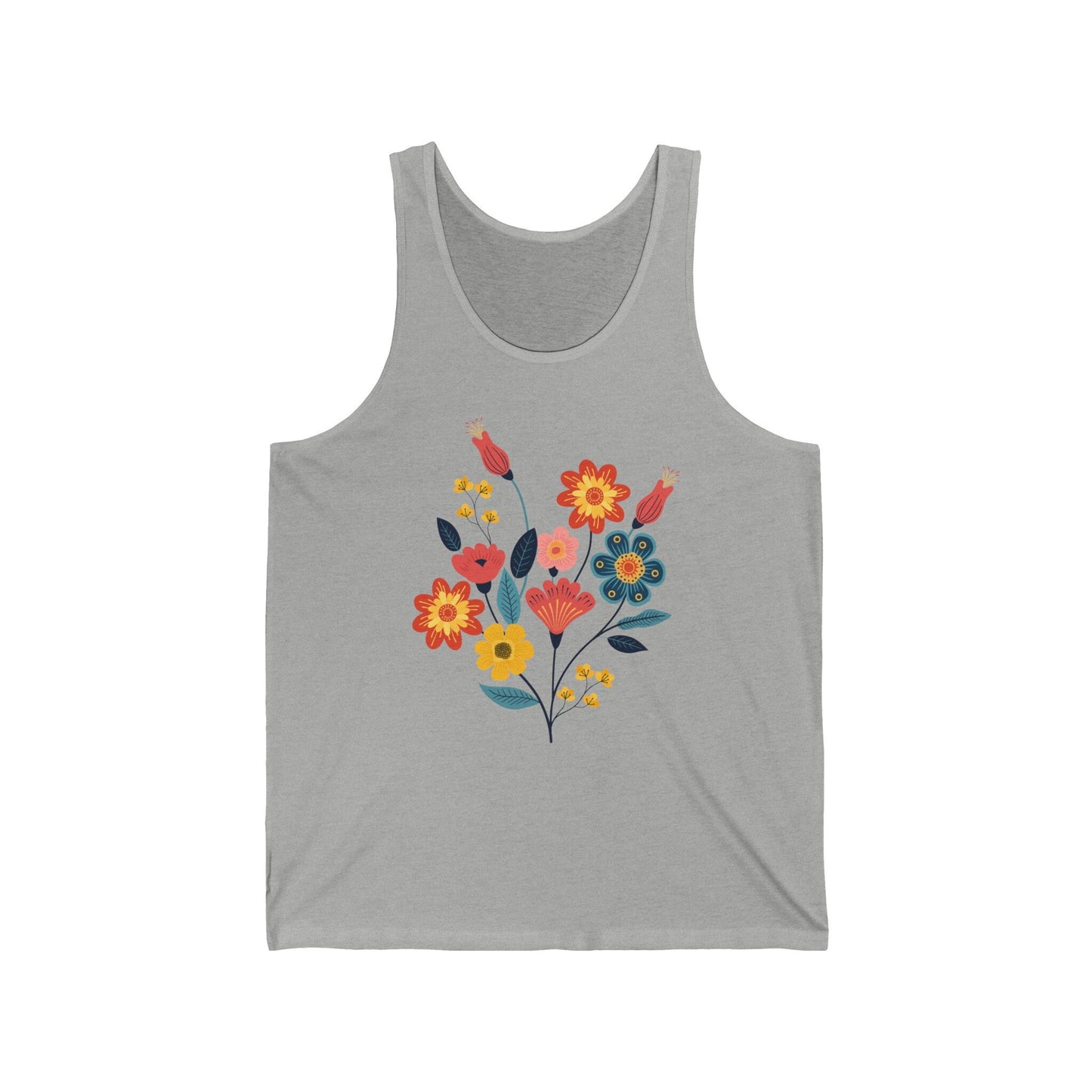 Floral Design Tank Top for Women - Stylish Sleeveless Flower Print Summer Top - Casual and Comfortable - Perfect for Layering