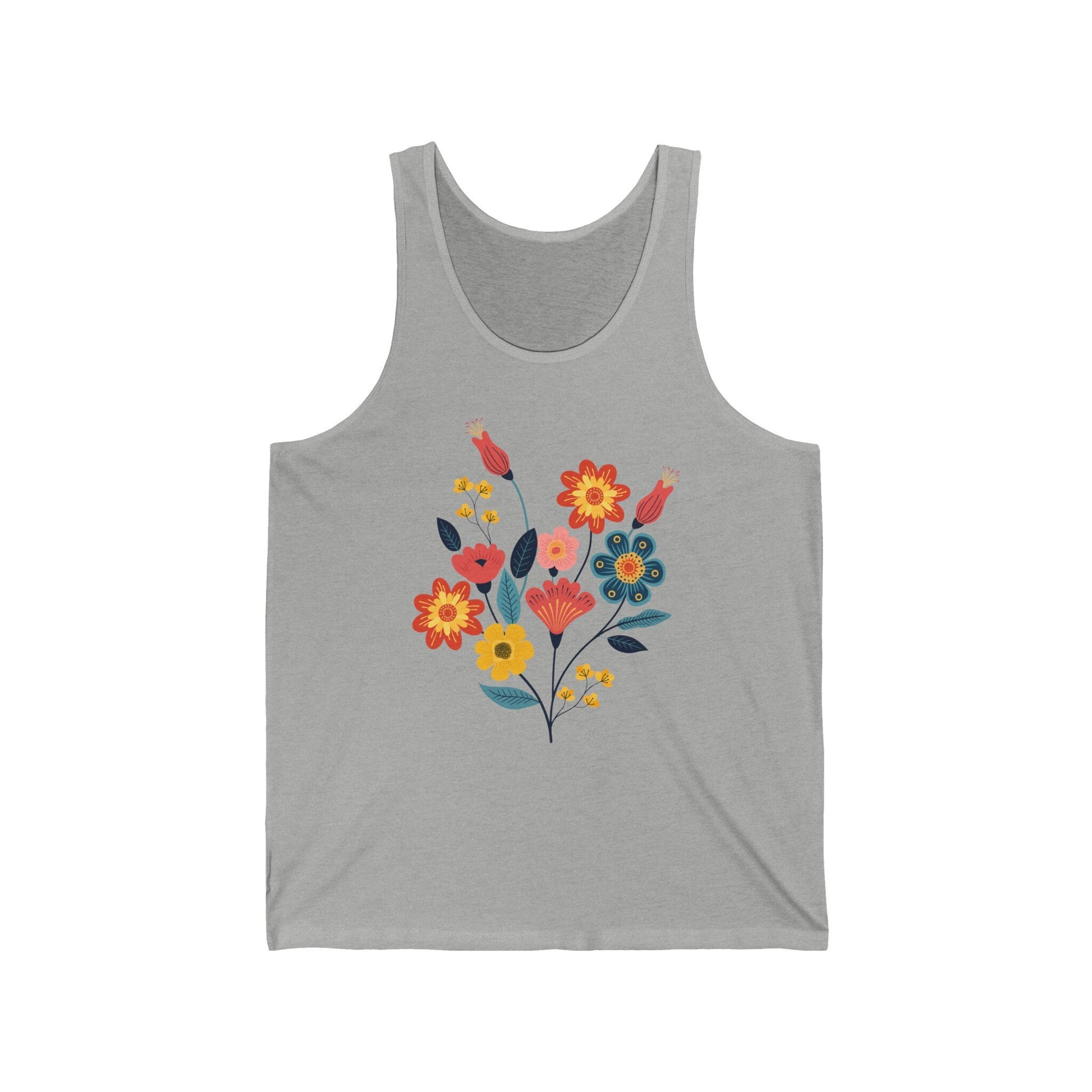 Floral Design Tank Top for Women - Stylish Sleeveless Flower Print Summer Top - Casual and Comfortable - Perfect for Layering