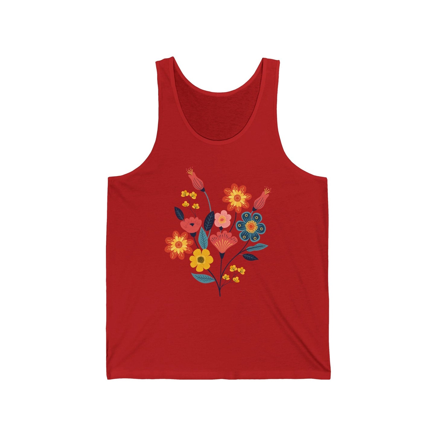 Floral Design Tank Top for Women - Stylish Sleeveless Flower Print Summer Top - Casual and Comfortable - Perfect for Layering