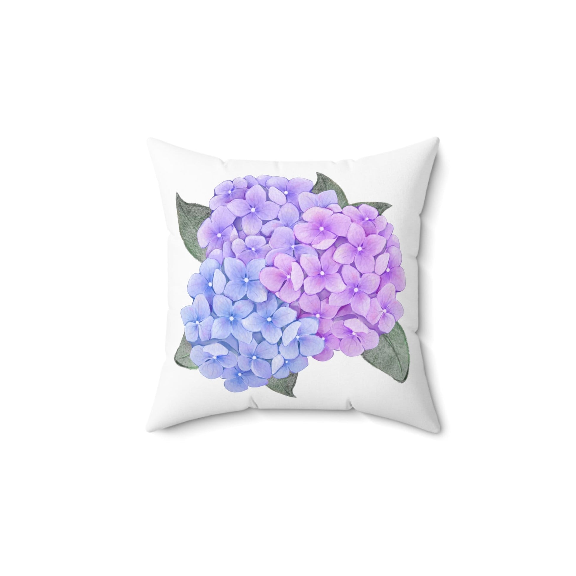 Hydrangea Flower Pillow Floral Decorative Cushion Home Décor Accent Pillow Soft Easy Wash Slip Cover & Pillow Coastal Grandma Style