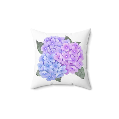 Hydrangea Flower Pillow Floral Decorative Cushion Home Décor Accent Pillow Soft Easy Wash Slip Cover & Pillow Coastal Grandma Style