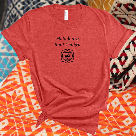 Muladhara Symbol Root Chakra Red T-shirt, Chakra shirt