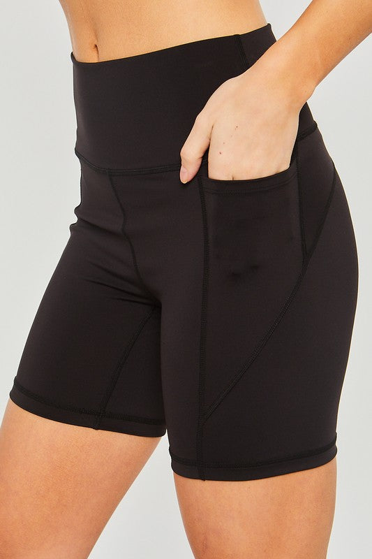 Activewear Leggings Shorts Seam Detail with Pocket