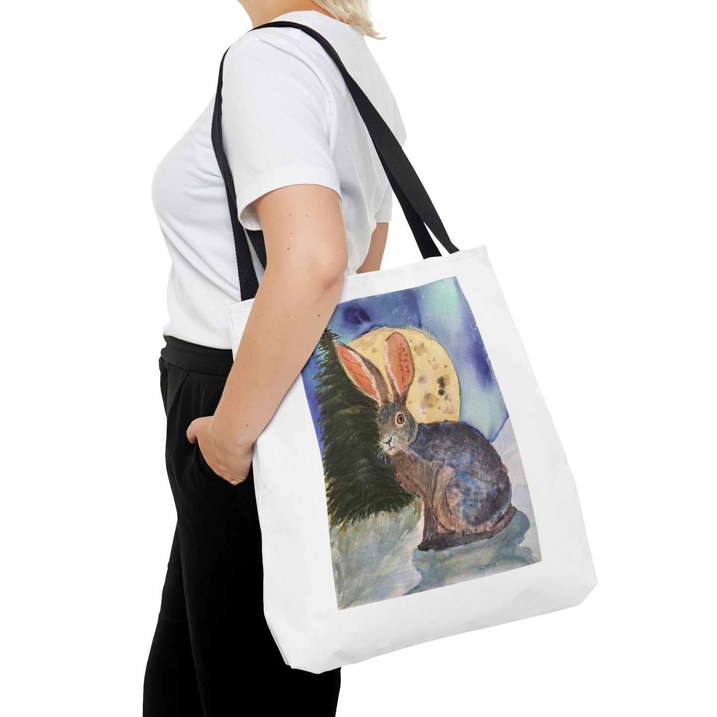 Rabbit Tote Bag,  Watercolor Bunny Print