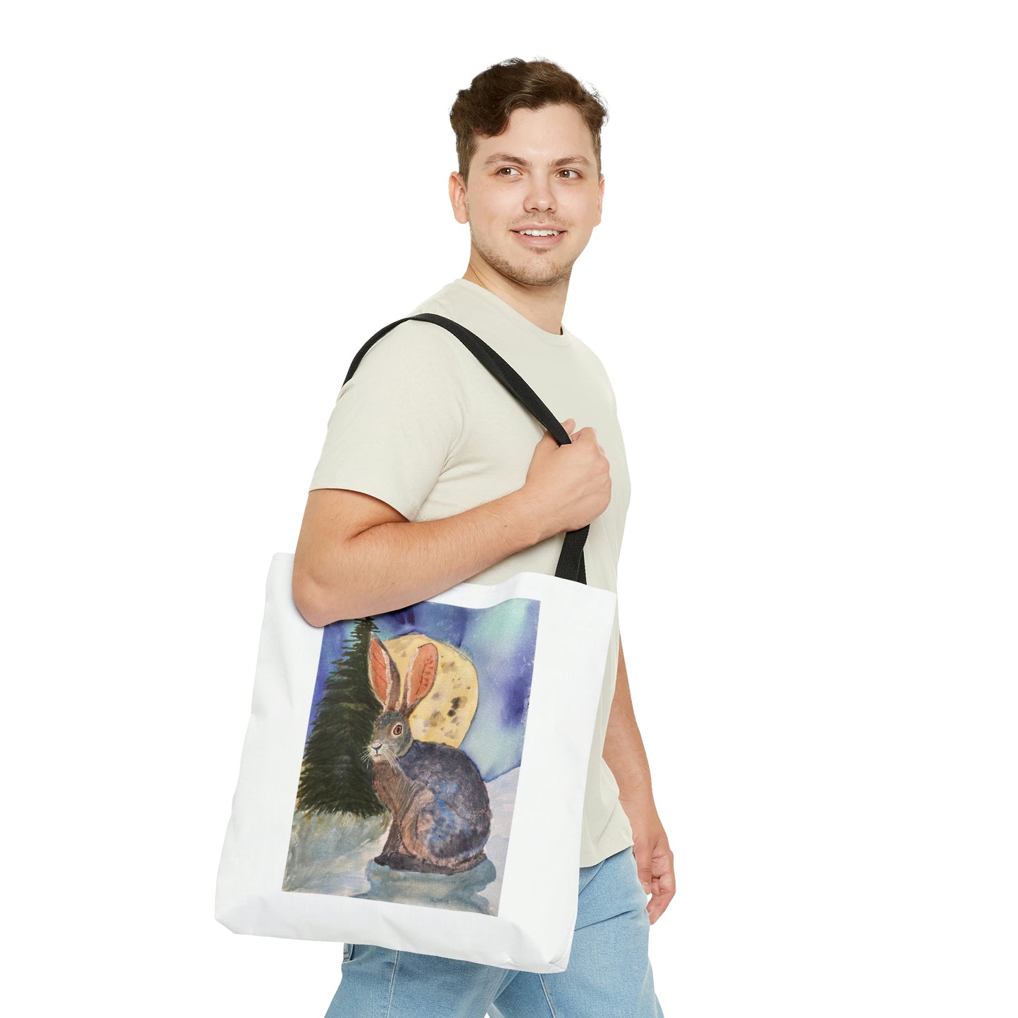 Rabbit Tote Bag,  Watercolor Bunny Print