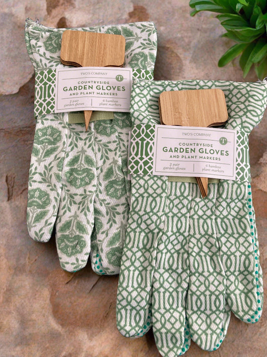 garden gloves and plant markers 2-pack bundle