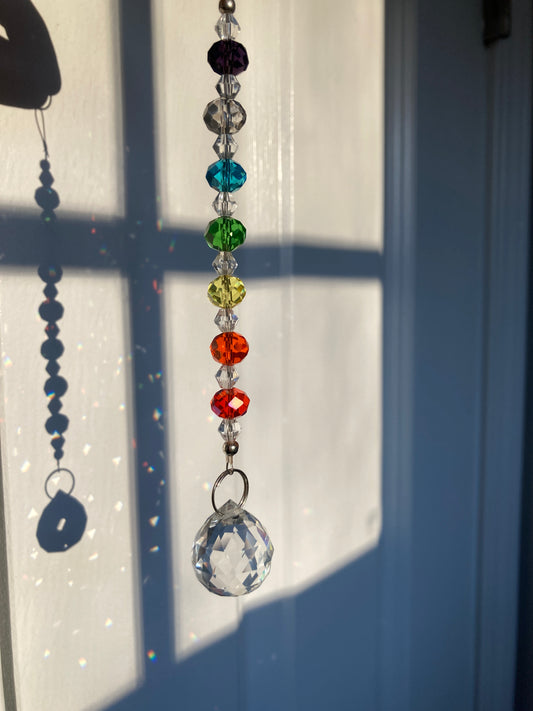 Rainbow Chakra crystal window suncatcher