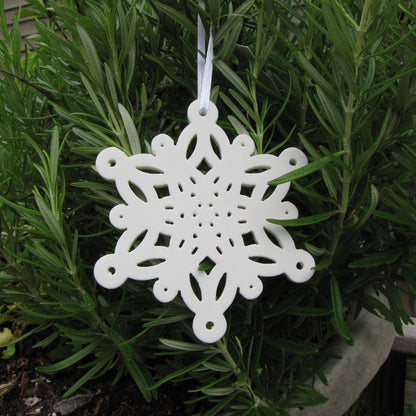 porcelain snowflake decoration