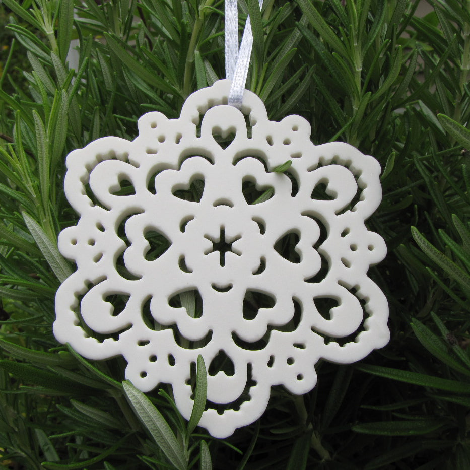 Porcelain Snowflakes Ornaments