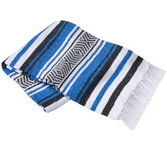 Suzanne Blue Striped Yoga Blanket